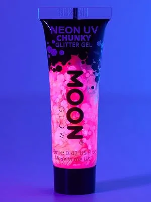 Neon UV Face & Body Chunky Glitter Gel - 12ml - Green - Moon Glow
