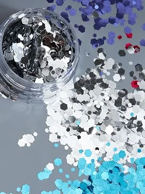 Classic Chunky Glitter by Moon Glitter - Silver - Cosmetic Festival Makeup Glitter for Face Body Nails Hair Lips - 3g - Moon Glitter