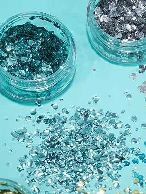 Biodegradable Eco Chunky Glitter by Moon Glitter - Silver - Cosmetic Bio Festival Makeup Glitter for Face Body Nails Hair Lips - 3g - Moon Glitter