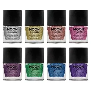 Holographic Glitter Nail Polish by Moon Glitter - Silver - Sparkle and Shine Nail Varnish - 10ml - Moon Glitter
