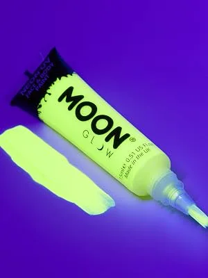 Neon UV Face & Body Paint with Brush Applicator by Moon Glow - 15ml - Intense Blue - Moon Glow