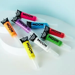 Neon UV Face & Body Paint with Brush Applicator by Moon Glow - 15ml - Intense Blue - Moon Glow