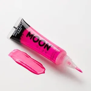 Neon UV Face & Body Paint with Brush Applicator by Moon Glow - 15ml - Intense Blue - Moon Glow