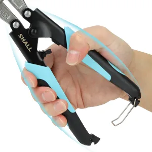 SHALL Mini Bolt Cutter 210mm/8-inch Heavy Duty Wire Cutter Two-Color Ergonomic Handle Security Lock More Efficient Leverage & Adjustable Opening Belt Bag Included - SH206001EU