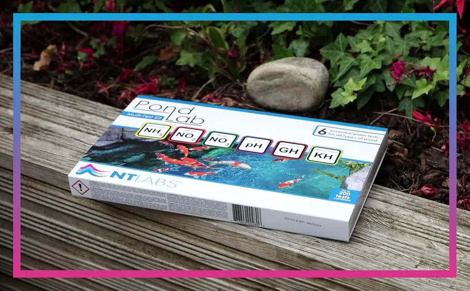 NT Labs Pond Lab Multi-Test Kit (6 Key Parameters - Ammonia Nitrite Nitrate pH General Hardness and Carbonate Hardness) Pond Water Test Kit Accurate Results Up to 200 Tests Combine Liquid Test - Pond-Lab-Multi-Test-Kit-for-ponds