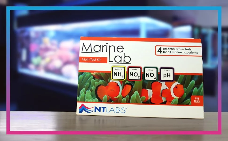 NT Labs Marine Lab Multi-Test Kit (4 Key Parameters - Ammonia Nitrite Nitrate & pH) Marine Water Test Kit Accurate Results Up to 155 Tests Combined Liquid Drop Tests - marine-lab-multi-test-kit-for-aquariums