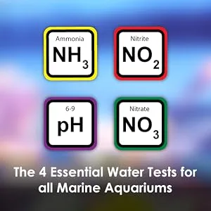 NT Labs Marine Lab Multi-Test Kit (4 Key Parameters - Ammonia Nitrite Nitrate & pH) Marine Water Test Kit Accurate Results Up to 155 Tests Combined Liquid Drop Tests - nitire-test-for-aquariums