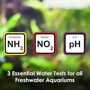 NT Labs Aquarium Water Mini Test (3 Key Parameters - pH Nitrite and Ammonia) Maintain Excellent Water Quality Accurate Results Liquid Drop Tests - Nitrite NO2 TEST