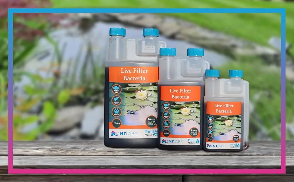 NT Labs Pond Mature Pond Live Filter Bacteria Breaks Down Toxic Fish Waste Prevents Ammonia & Nitrite use After Adding New Fish or Cleaning Pond Filter 1000 ml - Pond Mature