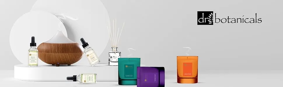 Dr Botanicals Essential Oil Diffuser | Premium 5 in 1 Ultrasonic Aromatherapy Scented Oil Diffuser Vaporizer Humidifier Timer and Waterless Auto-Off 7 LED Colors Clear Top - Dr Botanicals Home range