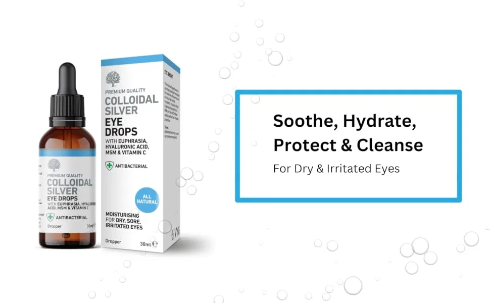 Nature's Greatest Secret Colloidal Silver All Natural Eye Drops with Euphrasia & MSM 30ml - soothe