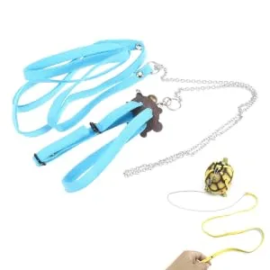 POPETPOP Turtle Harness and Leash-Tortoise Leash Lizard Leash Tortoise Harness Strap Pet Adjustable Collar Leash Tortoise Walking Lead Control Rope-Size S (Blue) - product information 4