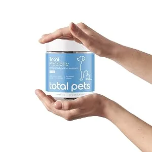 Probiotic Powder for Dogs | Dog Digestive Supplement | Complete Digestive Support | Dog Prebiotic Probiotic & Postbiotic Supplement | Puptons (120 Grams) - Total Probiotic Supplement for Dogs in Hands