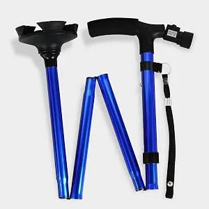 Folding Cane with Led Light Adjustable Canes and Walking Sticks for Arthritis Disabled and Elderly Blue - folding cane