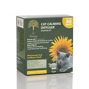 Daintry Cat Calming Diffuser with pheromones and sunflower smell - Cat Calming Diffuser pheromones and Sunflower Smell Plug in