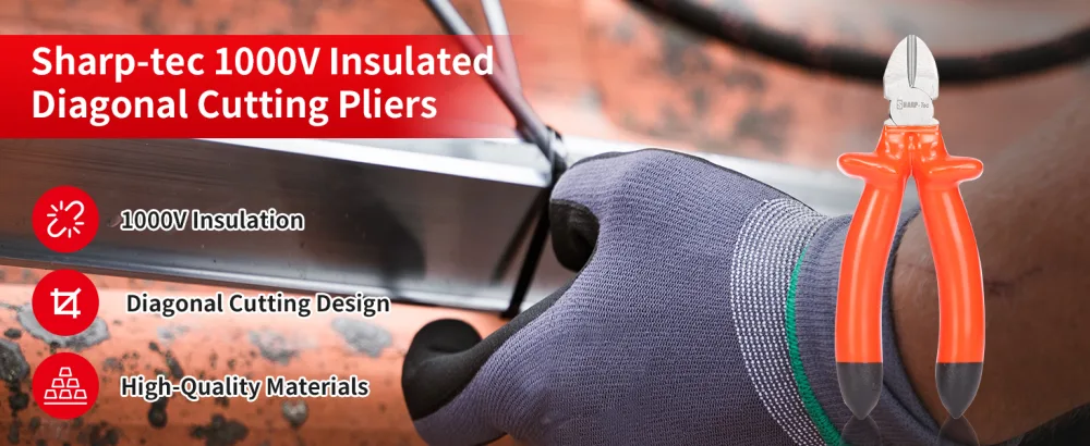 Sharp-tec Insulated Diagonal Cutting Pliers 200mm Electrical Wire Cutters 1000V Wire Cutting Pliers Insulated Diagonal Pler 200MM - product information 2