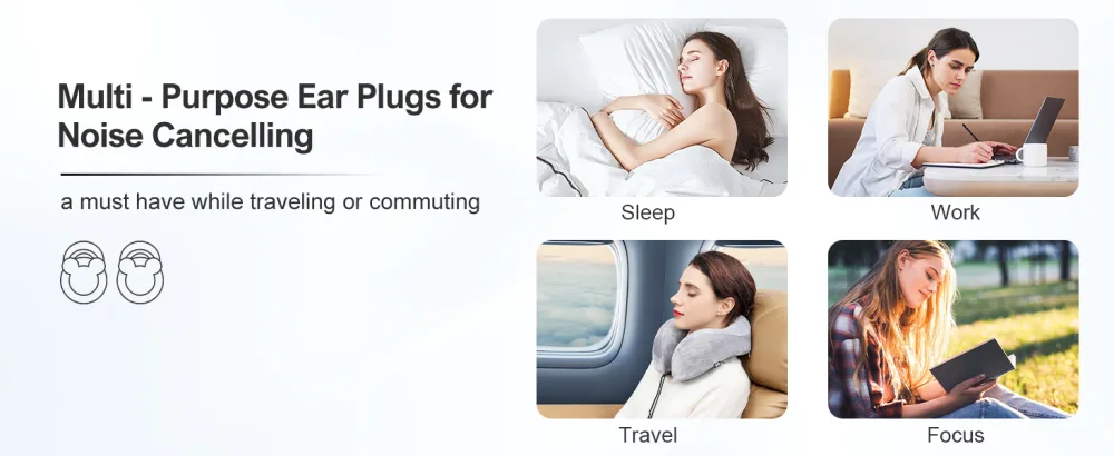 Ear Plugs for Sleeping Noise Cancelling Reusable Earplugs for Noise Reduction Soft Silicone Hearing Protection Ear Plugs for Sleep Work Noise Sensitivity Study Snoring -33dB (Light Purple) - noise cancelling ear plugs