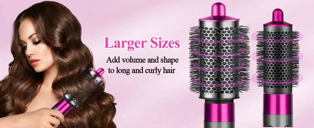 YTCHYYSK Large Round Volumizing Brush for Dyson Airwrap Hair Styler Limp Flat Hair Volumizer Attachment Tool Rose - dyson airwrap attachments