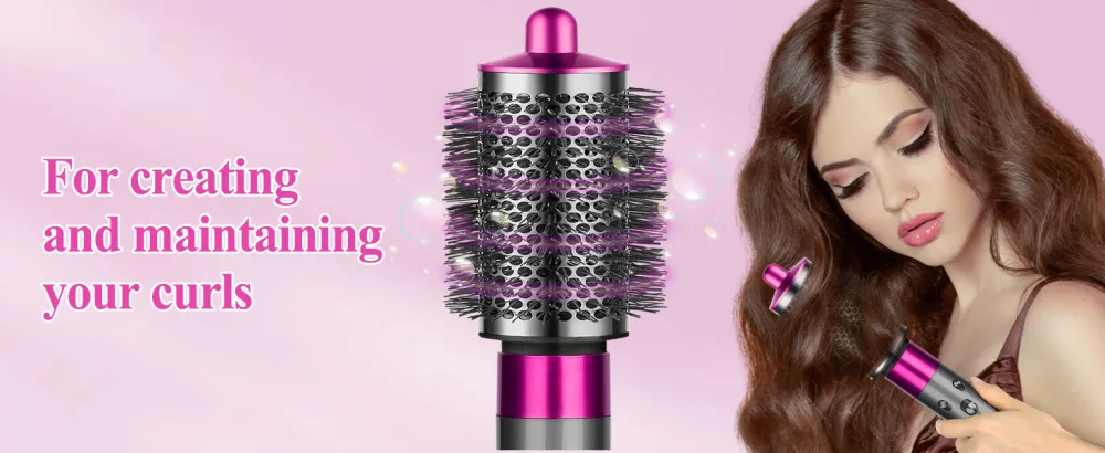 YTCHYYSK Large Round Volumizing Brush for Dyson Airwrap Hair Styler Limp Flat Hair Volumizer Attachment Tool Rose - dyson airwrap attachments