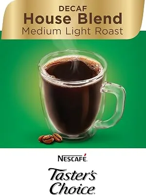 Nescafé Taster's Choice Instant Coffee Decaf House Blend 7 oz (198 g) - Decaf House Blend Medium Light Roast