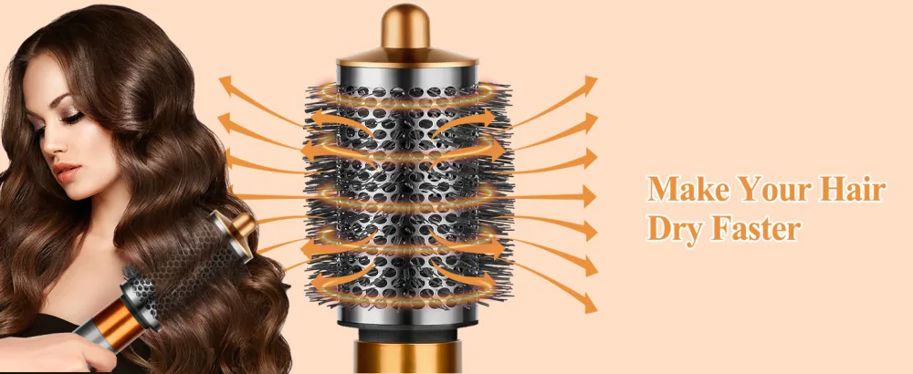 YTCHYYSK Large Round Volumizing Brush for Dyson Airwrap Attachments Bigger Oval Round Brush Attachment for Dyson Air Wrap Fluff up and Volumize for Styling - dyson airwrap attachments
