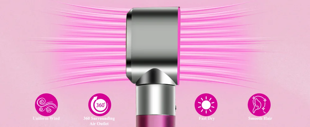 YTCHYYSK Pre-Styling Dryer Attachment for Dyson Airwrap Accessories for Air Wrap Nozzle Replacement Part 969759-01 Fuchsia - dyson dryer attachment