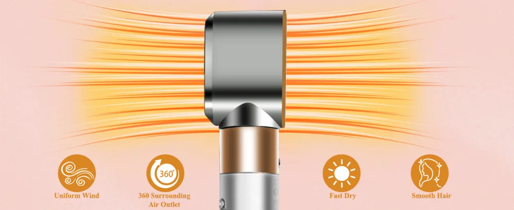 YTCHYYSK Pre-Styling Dryer Attachment Nozzle Replacement for Dyson Airwrap Hair Styler Accessories Part 969759-01 Nickel/Copper - dyson airwrap attachments
