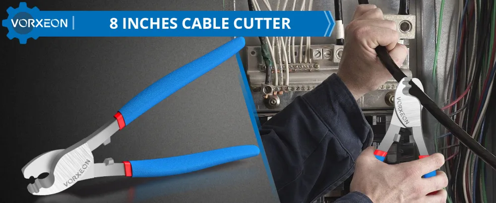VORXEON 8 Inches Cable Cutter High Leverage Cutter Tool for Aluminum Copper Wire Communications Cable - cable cutter