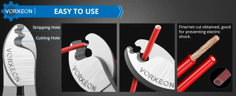 VORXEON 6 Inches Cable Cutter High Leverage Cutter Tool for Aluminum Copper Wire Communications Cable - cable cutters heavy duty