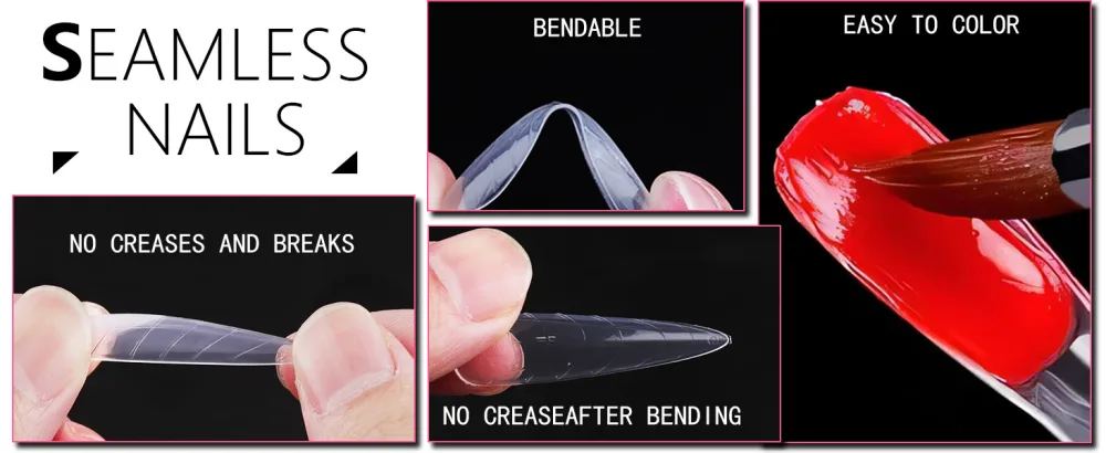 EBANKU 96PCS Clear Dual Nail Forms System Full Cover Nail Mold Tips Acrylic Nail Extension Tools for Nail Art Salon Nails Design(4 Styles) - nail tips