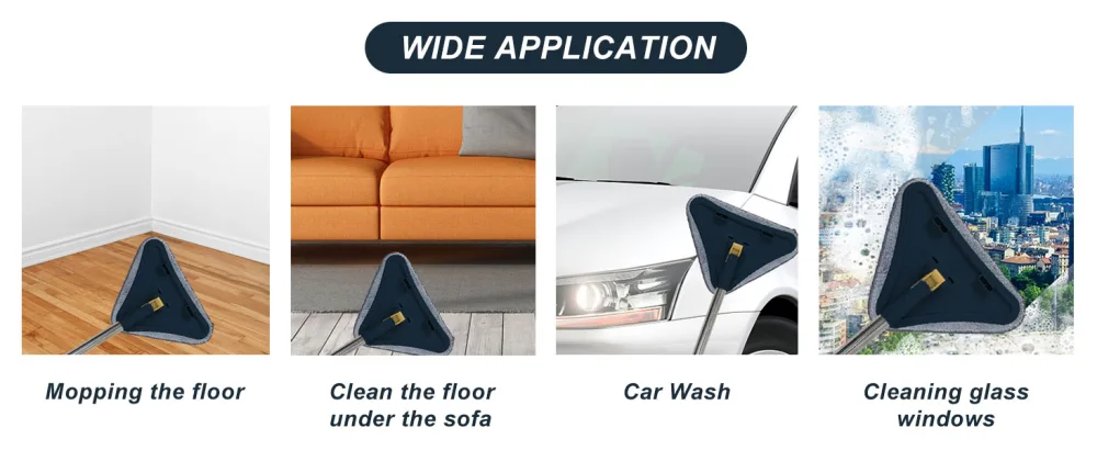 Wall Cleaner with Long Handle Telescopic Flat Mops For Washing Windows Double Side Window Cleaning Brush Multifunction Glass Wiper Household Cleaning Products Dark Blue - product information 4