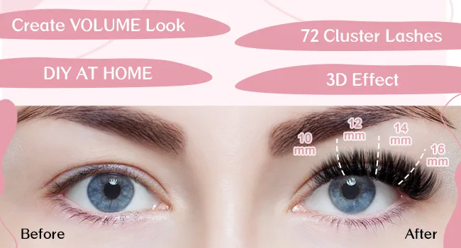 Cluster Lashes Adore D-16mm 16 mm Adore - cluster eyelashes