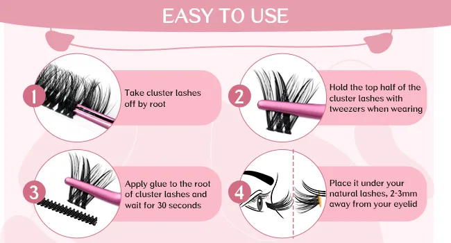 Cluster Lashes Adore D-16mm 16 mm Adore - cluster eyelashes