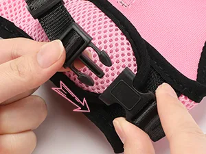 HAPPY HACHI Rabbits Harness With Elastic Lead Adjustable Rabbit Harness And Lead Set Mesh Vest for Hamsters Small Cats Guinea Pig Walking(S Pink) S Pink - Soft Padded