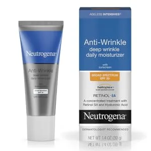 Neutrogena Anti-Wrinkle Deep Wrinkle Night Moisturizer Night 1.4 oz (39 g) - Ageless Intensives Deep Wrinkle Daily SPF 20 Moisturizer