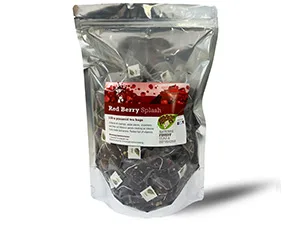 PYRAMID TEA BAGS | INDIVIDUAL MESH BAGS | 100 x biodegradable bags | ST GEORGE'S BREW - Red Berry Splash tea