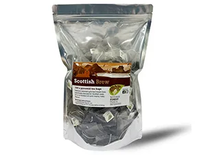 PYRAMID TEA BAGS | INDIVIDUAL MESH BAGS | 100 x biodegradable bags | ST GEORGE'S BREW - Scottish Brew