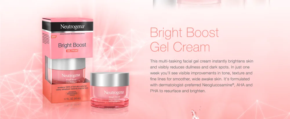 Neutrogena Bright Boost Gel Cream 1.7 fl oz (50 ml) - Bright Boost Brightening Gel Moisturizing Face Cream. Visibly reduces dullness and dark spots