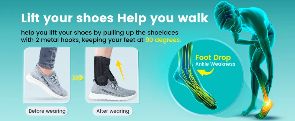 Sylong Afo Foot Drop Brace for Walking with Shoes Left & Right -S/M - Foot drop brace