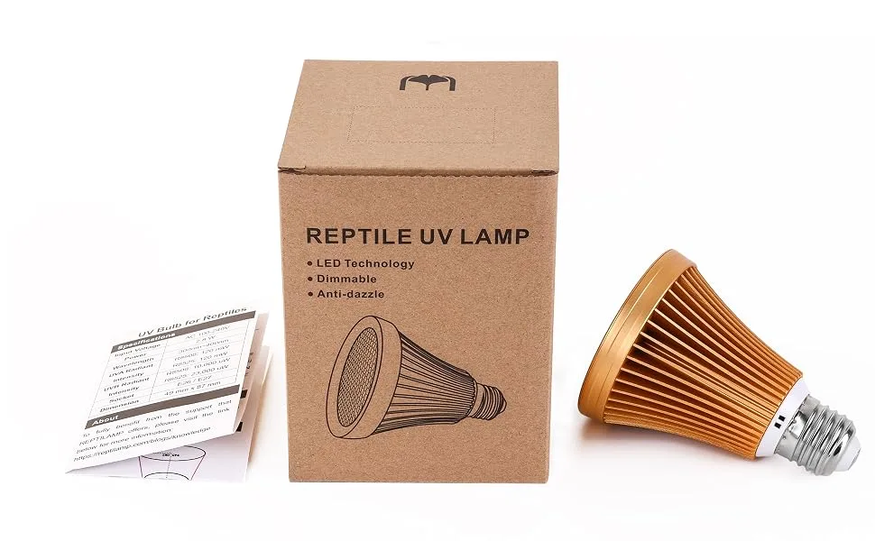 MAINENG UVA UVB Bulb for Reptiles & Amphibians 8525 LED Lamp with UV Light - M8525 UVA UVB Bulb