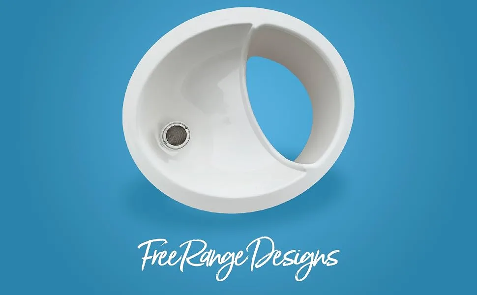 Free Range Designs Urine Separator | Complete Urine Diverter for Compost Toilets | Made in UK (White) - Urine Diverter for Compost Toilet