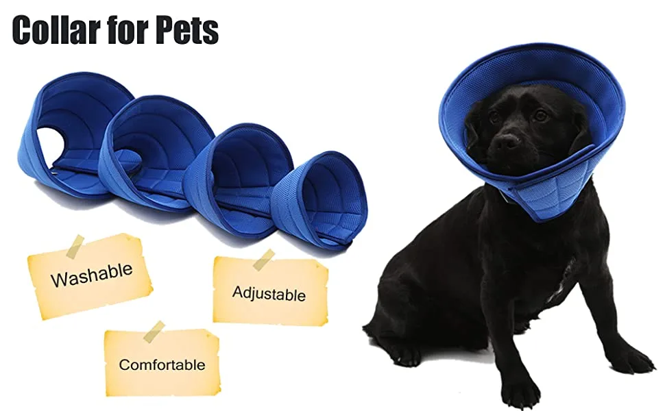 Vetoo Dog Cone Recovery Collar E-collor Breathable Mesh Cone Protective Quicker Healing Anti-Bite Anti-Lick Easy Eat and Drink Grey-6 - product information 3