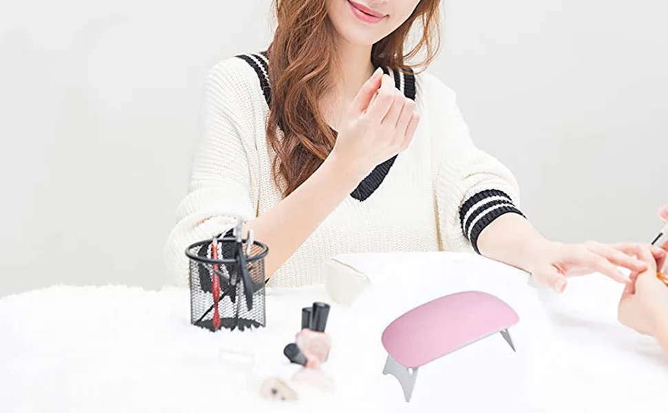 eKartZ SUNmini 6W LED UV Nail Dryer Curing Lamp Light Portable Quick Drying Manicure/Pedicure 2 Timing Setting 45s/60s UV LAMP with USB (Pink) - portable nail dryer