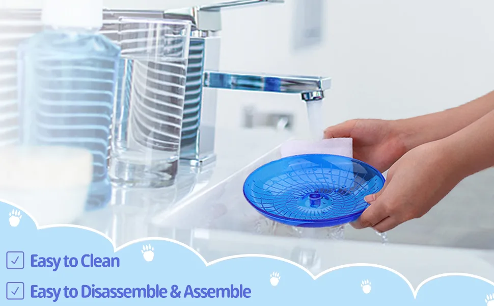 Flying Saucer Hamster Wheel Silent Spinner 18cm Quiet Exercise Runner for Cage Dwarf Animal Small Rat (Blue) - Hamster Flying Saucer