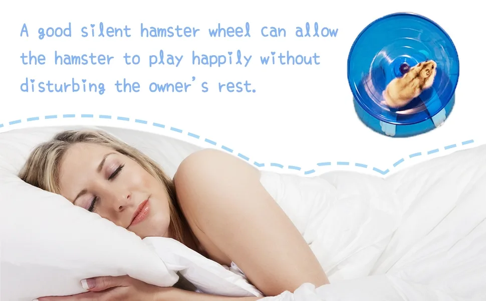 Flying Saucer Hamster Wheel Silent Spinner 18cm Quiet Exercise Runner for Cage Dwarf Animal Small Rat (Blue) - Hamster Saucer