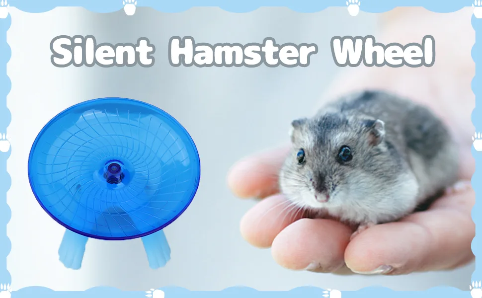 Flying Saucer Hamster Wheel Silent Spinner 18cm Quiet Exercise Runner for Cage Dwarf Animal Small Rat (Blue) - Hamster Wheel Silent Spinner