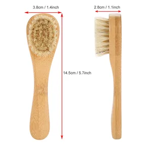 Facial Cleansing Brush Cleansing Exfoliating Soft Bristles Face Brush Wood Handle Skin Cleaning Scrub Scrubber Brush for Face Neck Hand - brosse pour le visage
