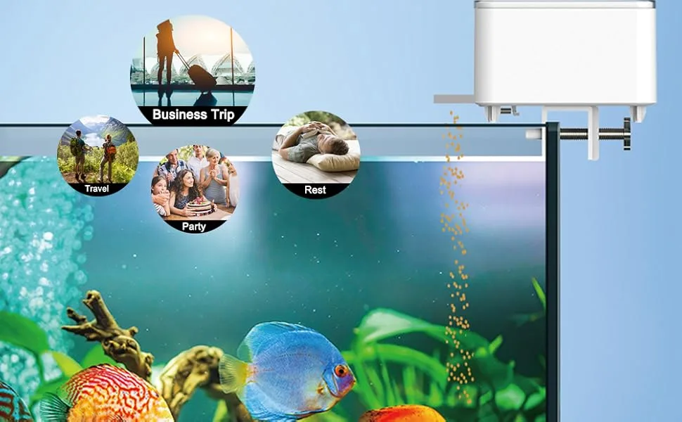 Automatic Fish Feeder Weytoll WiFi Intelligent Timing Automatic Feeder Aquarium Goldfish Feeder 100ML Large Capacity Fish Feeder Mobilephone APP Control - Automatic Fish Feeder, Weytoll WiFi Intelligent Timing Automatic Feeder,