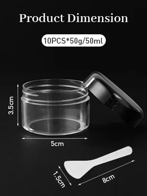 Plastic Cosmetic Jar*24 Transparent & Visible Sample Container Jar Transparent Screw Cap Bottle with Sticker & Small Spoon Suitable for Cosmetic/cream/gel/paste/beads/mineral Items Etc. 24pcs Transparent - Plastic Cosmetic Jar*24, Transparent & Visible Sample Container Jar, Transparent