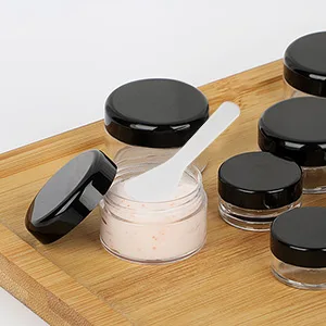 Plastic Cosmetic Jar*24 Transparent & Visible Sample Container Jar Transparent Screw Cap Bottle with Sticker & Small Spoon Suitable for Cosmetic/cream/gel/paste/beads/mineral Items Etc. 24pcs Transparent - Plastic Cosmetic Jar*24, Transparent & Visible Sample Container Jar, Transparent Screw Cap Bottle